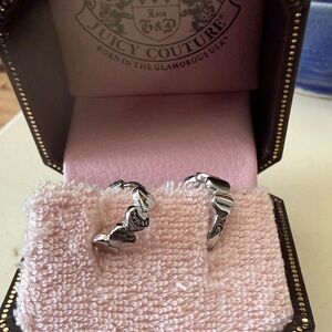 Juicy Couture Silver Heart Hoop Earrings